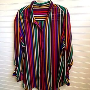 XL Maximalist Sheer Button Down